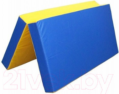 Гимнастический мат KMS sport Складной №3 1x1x0.1м (синий/желтый)