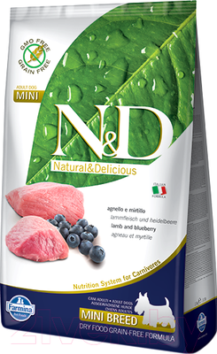 Сухой корм для собак Farmina N&D Grain Free Lamb & Blueberry Adult Mini (7кг)
