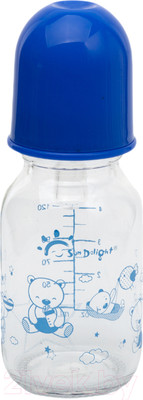 Бутылочка для кормления Sun Delight Стеклянная / 31055 (125мл, синий)