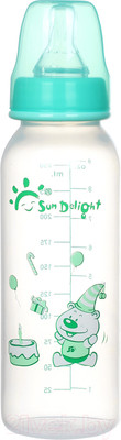 Бутылочка для кормления Sun Delight Стандартная / 31755 (250мл, зеленый)