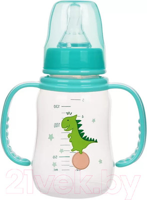 Бутылочка для кормления Sun Delight Со съемными подвижными ручками / 31159 (130мл, зеленый)