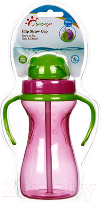 Поильник Sun Delight 33936 с трубочкой (290мл, розовый)