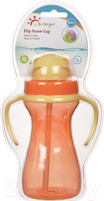 Поильник Sun Delight 33936 с трубочкой (290мл, оранжевый)