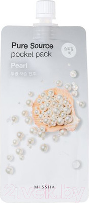 Маска для лица гелевая Missha Pure Source Pocket Pack Pearl ночная (10мл)