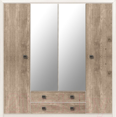 Шкаф Black Red White Коен SZF4D2S (ясень снежный/сосна натуральная)