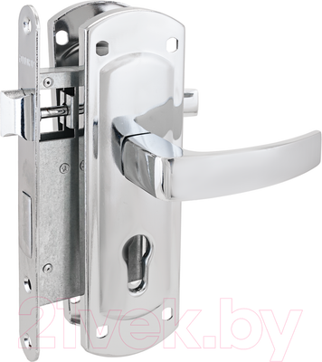 Замок врезной Аллюр ЗВ4-1/55А автом. без ц/мех с/руч (хром)
