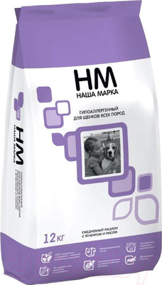Сухой корм для собак Наша Марка Для щенков всех пород гипоаллергенный с ягненком и рисом НМ032-1 (12кг)