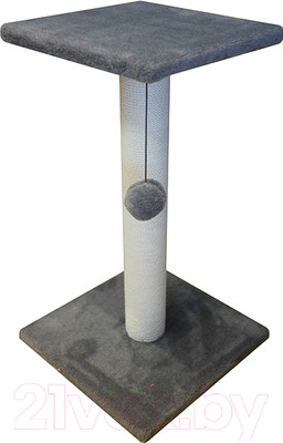 Лежанка-когтеточка Cat House Столбик с полкой 0.7 (хлопок серый)