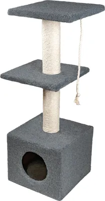 Комплекс для кошек Cat House С двумя полками 1.0 (хлопок серый)