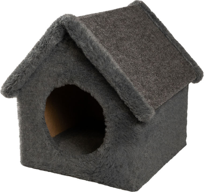 Домик-когтеточка Cat House Будка 0.38 (серый)