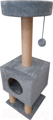 Комплекс для кошек Cat House На ножках 1.05 (джут серый)