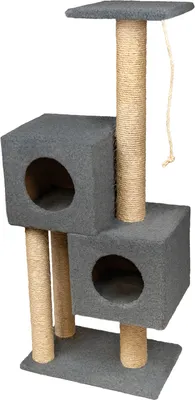 Комплекс для кошек Cat House Двойной домик 1.27 (сизаль серый)