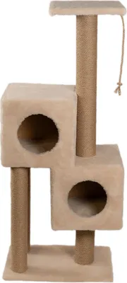 Комплекс для кошек Cat House Двойной домик 1.27 (джут бежевый)