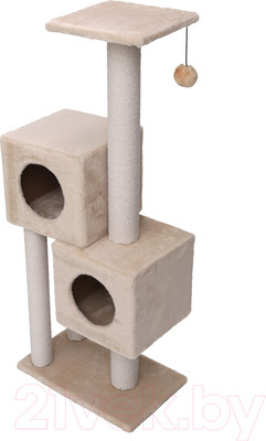 Комплекс для кошек Cat House Двойной домик 1.27 (хлопок бежевый)