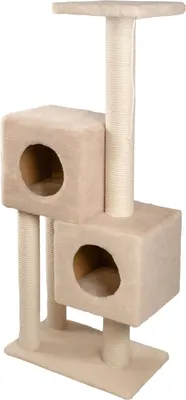 Комплекс для кошек Cat House Двойной домик 1.27 (хлопок бежевый)