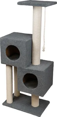 Комплекс для кошек Cat House Двойной домик 1.27 (хлопок серый)