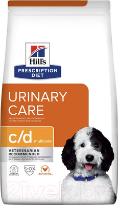 Сухой ветеринарный корм для собак Hill's Prescription Diet Urinary Care c/d Multicare Chicken (12кг)