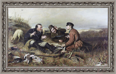Картина Декарт Охотники на привале Перов 8Л0508 (в раме)