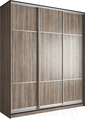 Шкаф-купе Евва 233 TS.03 / АЭП ШК.3.01 (трюфель/серебро)