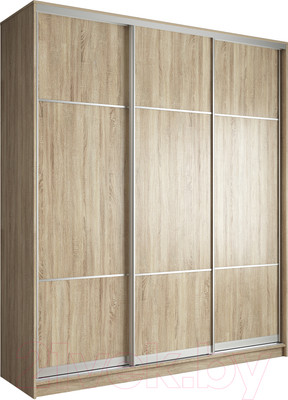 Шкаф-купе Евва 233 SS.03 / АЭП ШК.3.01 (сонома/серебро)