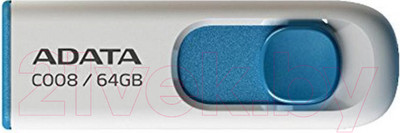 USB flash накопитель A-data C008 White-Blue 64 Гб (AC008-64G-RWE)