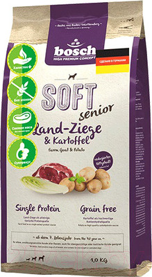 Полувлажный корм для собак Bosch Petfood Soft Senior Farm Goat&Potato (1кг)
