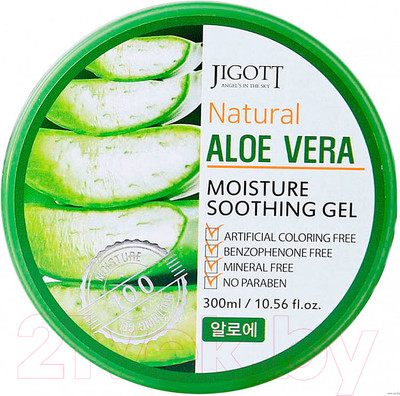 Гель для тела Jigott Natural Увлажняющий успокаивающий с алоэ вера (300мл)