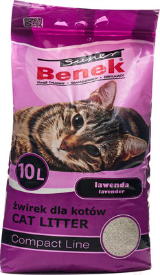 Наполнитель для туалета Super Benek Compact Лаванда (10л/7.2кг)