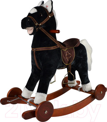 Качалка-каталка Pituso Fandango Лошадка / GS2033W (черный, с колесами)