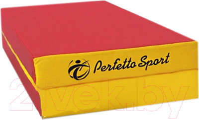 Гимнастический мат Perfetto Sport Складной №3 1x1x0.1м (красный/желтый)