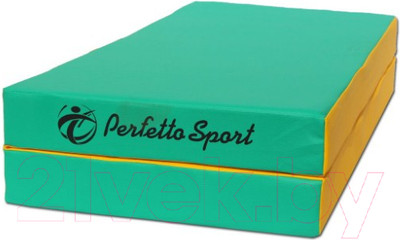 Гимнастический мат KMS sport Складной №3 1x1x0.1м (зеленый/желтый)