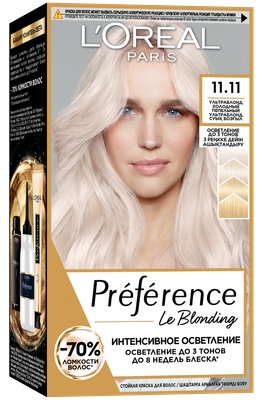 Гель-краска для волос L'Oreal Paris Preference 11.11 (ультраблонд пепельный)