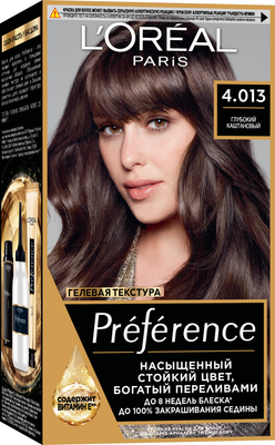 Гель-краска для волос L'Oreal Paris Preference 4.01 Париж (глубокий каштан)
