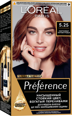 Гель-краска для волос L'Oreal Paris Preference 5.25 Антигуа (каштановый перламутровый)