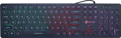 Клавиатура Оклик 420MRL USB Slim (черный)