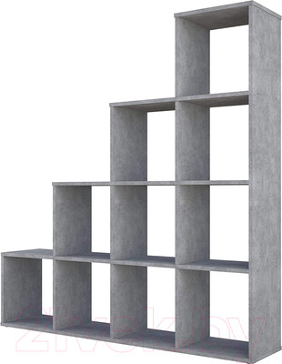 Стеллаж Polini Kids Home Smart Каскадный 10 секций (бетон)
