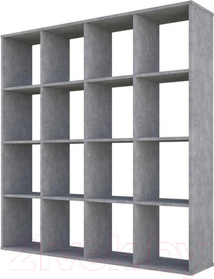 Стеллаж Polini Kids Home Smart Кубический 16 секций (бетон)