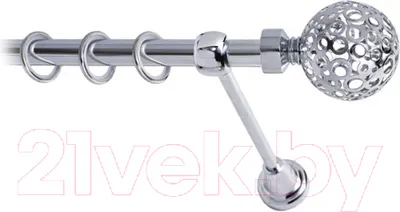 Карниз для штор Lm Decor Ажур 095 1р гладкий 25мм (хром, 1.6м)