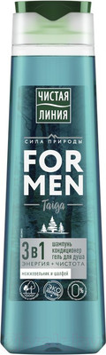 Шампунь-кондиционер для волос Чистая Линия 3в1 Энергия+Чистота для мужчин  (400мл)