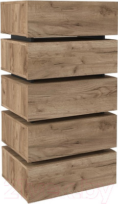 Комод Глазов Nature 6 (дуб табачный Craft/черный)