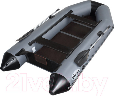 Надувная лодка Vivax Т330 с полом-книгой (без киля, серый/черный)