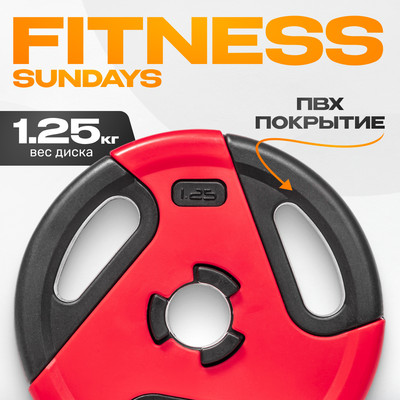 Диск для штанги Sundays Fitness IR91041 (1.25кг)