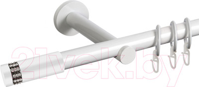 Карниз для штор АС ФОРОС Dance D19Г + наконечники Диос (1.6м, белый)