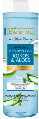 Мицеллярная вода Bielenda Hydra Care увлажняющая кокос и алоэ (500мл)