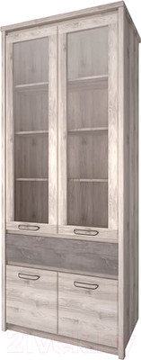 Шкаф с витриной Anrex Jazz 2V2D1S (каштан найроби/оникс)