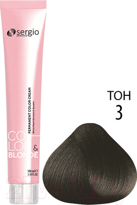 Крем-краска для волос Sergio Professional Color&Blonde 3 (темно-коричневый)