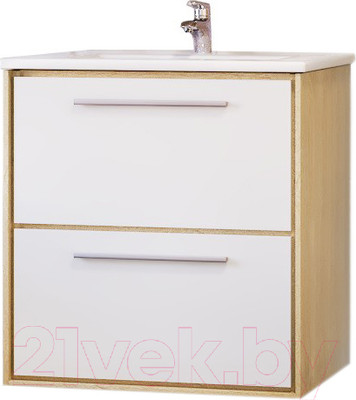 Тумба под умывальник Raval Frame 60 / Fra.01.60/P/W-DS (белый/дуб сонома)