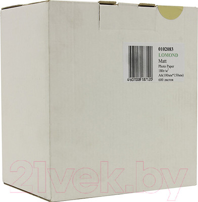 Фотобумага Lomond А6, 180 г/м, 600 л. / 0102083 (матовая)