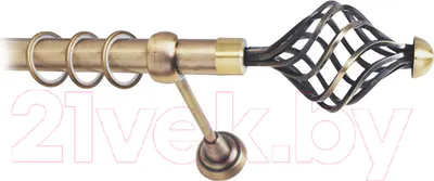 Карниз для штор Lm Decor Вираж 098 1р гладкий 25мм (антик, 1.6м)