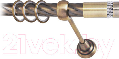 Карниз для штор Lm Decor Имидж 116 1р витой 25мм (антик, 2.8м)